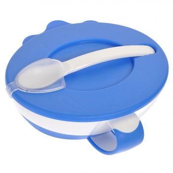 Миска с ложкой Canpol Little cow, 9 мес., арт. 31/406 — синий