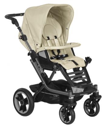 Прогулочная коляска Teutonia Mistral S V4 (шасси Graphite) — 6050 Seashell экокожа