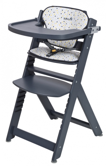 Стульчик для кормления Safety 1st Timba with Tray and Cushion + мягкий вкладыш — Grey Patches