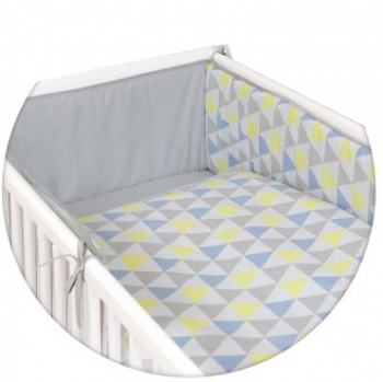 Постельное бельё Ceba Baby с принтом 3 предмета — Triangle Blue/Yellow Lux