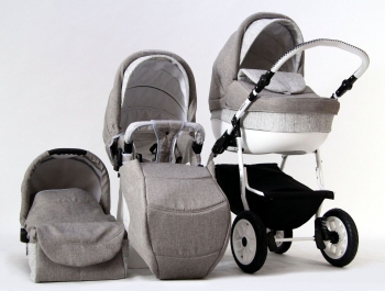 Коляска 3 в 1 Farfello Fortuna F-line — FL11 светло-серый