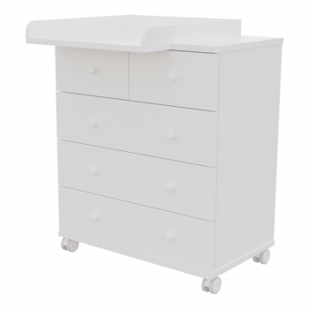 Комод Incanto ИНКАНТО 800/5 с узким пеленальным столиком, ЛДСП — Белый