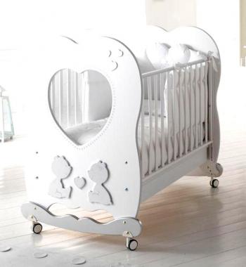 Детская кровать Baby Expert Cuore di Mamma — белый/платина