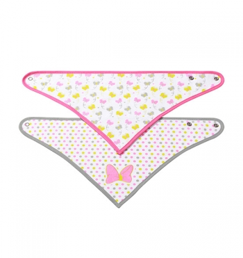 Набор нагрудников BabyOno треугольной формы — бабочки/точки