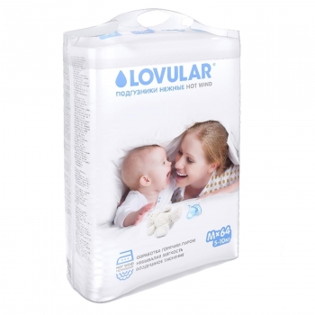Подгузники Lovular Hot Wind — M, 5-10 кг. 64 шт/уп