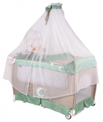 Манеж-кровать LORELLI Sleep'N'Dream rocker — Зелено-бежевый / Beige&Green 1932