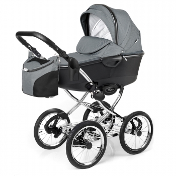 Коляска для новорожденных Esspero Classic Alu (шасси Chrome) — Asphalt