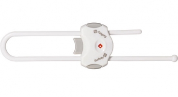 Пластиковый блокиратор Safety 1st открывания распашных дверей шкафа (белый) — 39096760