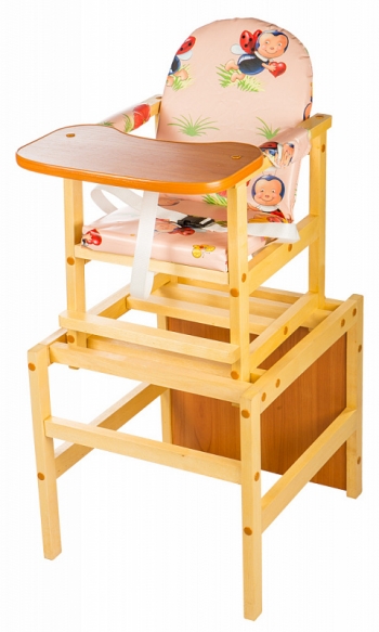 Стульчик для кормления Farfello "Октябренок" (дуб/бук) светлый — полянка