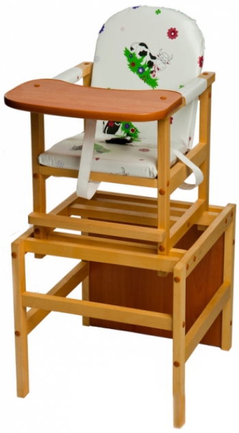 Стульчик для кормления Farfello "Октябренок" (дуб/бук) светлый — бычок