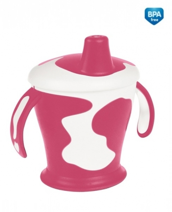 Поильник-непроливайка с ручками Canpol Little cow арт. 31/404, 9+ мес., 250 мл — красный