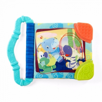 Развивающая книжка с прорезывателем Bright Starts "Весёлые зверюшки" — голубая