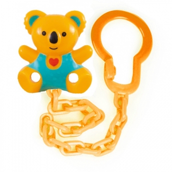 Клипса-держатель для пустышек Canpol "Медвежонок с сердечком" арт. 10/874 цвет  — желтый