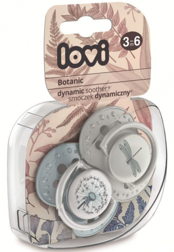 Пустышка динамическая Lovi Botanic арт. 22/870, силикон, 3-6 мес., 2 шт. — для мальчика