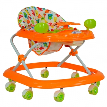 Ходунки Farfello арт.5020 — оранжевый, принт зверушки