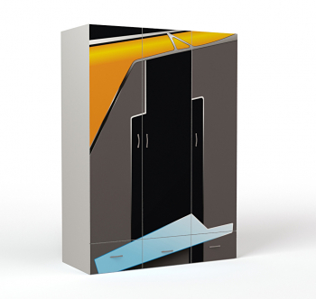 Шкаф 3х дверный ABC-KING PILOT — без зеркала серый каркас