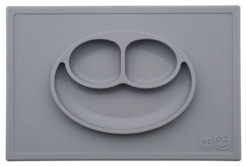 Тарелка с подставкой EZPZ HAPPY MAT — серый