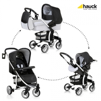 Коляска 3 в 1 Hauck Malibu All in One — caviar/silver