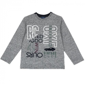Лонгслив Chicco принт Vintage Club, для мальчиков, цвет тёмно-серый (ошибка)
