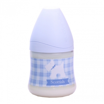 Бутылка Suavinex 150мл "SCOTTISH" с силиконовой анатом. соской от 0-6 м — белый, собачка