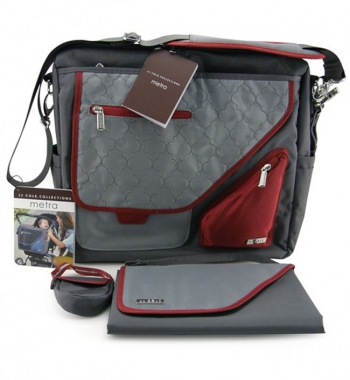 Сумка для колясок JJ Cole Metra — серо-красная