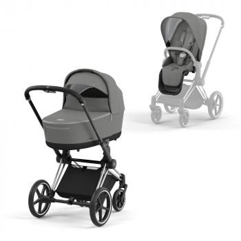 Коляска 2 в 1 Cybex Priam IV (шасси Chrome Black) — Soho Grey