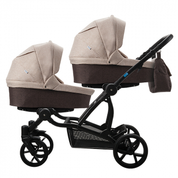 Коляска для двойни AroTeam TWINAT DUO 19  — коричневый+бежевый