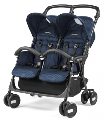 Коляска для двойни Peg Perego Aria Shopper Twin — Geo Navy (2 накидки)