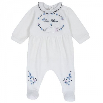 Комбинезон Chicco, принт Love, для девочек, цвет белый (ошибка)