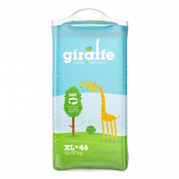Трусики - подгузники Lovular Giraffe — XL, 12-18 кг. 46 шт/уп