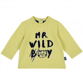 Лонгслив Chicco принт Wild boy, для мальчиков, цвет жёлтый — Желтый, р.86