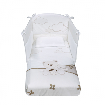Комплект в кроватку Pali Daisy 3 предмета — Белый/Серый-песочный