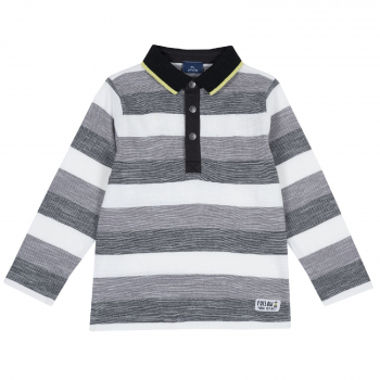 Лонгслив-поло Chicco, принт Savage, длинный рукав, для мальчиков, цвет серый — Серый, р.116