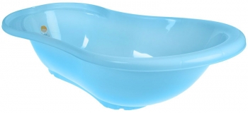 Ванночка детская Littel Angel "Ангел" со сливом и термометром 84 см — голубая пастельная