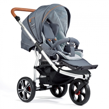 Прогулочная коляска Gesslein F3 Air+ с накидкой на ножки — Т.Серый серебро