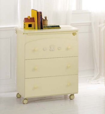 Пеленальный комод с ванночкой Baby Expert Teddy — крем