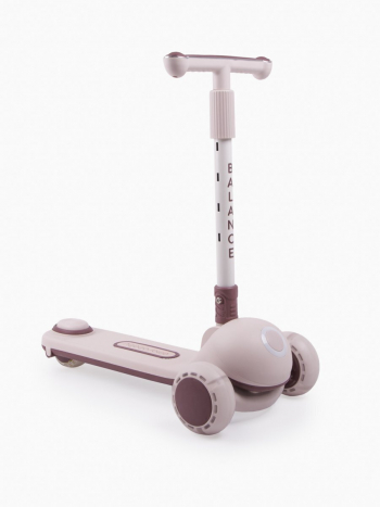 Самокат (кикборд) трехколесный Amarobaby Balance — кремовый/коричневый