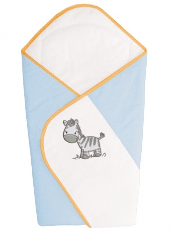 Одеяло-конверт Ceba Baby — Zebra Blue вышивка