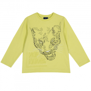 Лонгслив Chicco принт Panther, для мальчиков, цвет жёлтый — Желтый, р.116