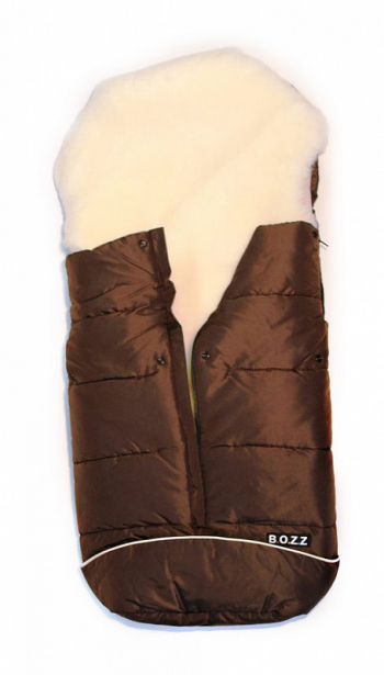 Зимний конверт BOZZ из стриженой овчины — 60-154-13 Коричневый/Белый