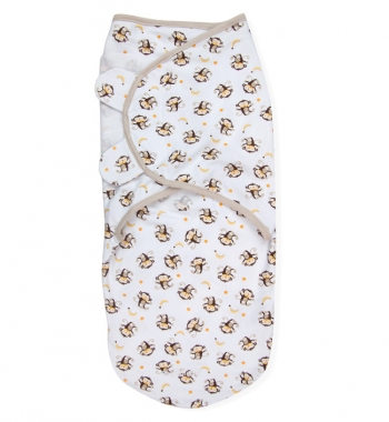 Конверт для пеленания Summer Infant SWADDLEME (размеры S/M) — белый с мартышками (р-р S/M)