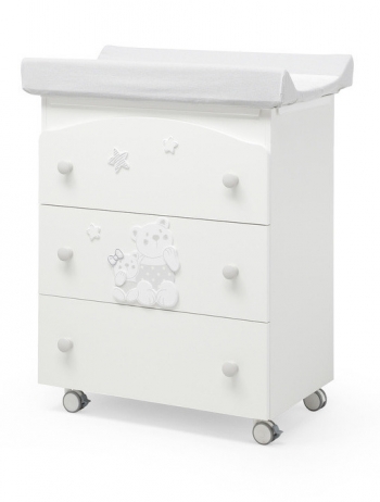 Пеленальный комод с ванночкой Erbesi Nuvola — White (белый)