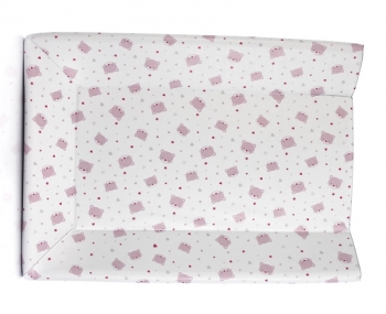 Пеленальный матрасик Micuna PL-1349 Plus 2 для тумбы — Pink Bears and Hearts