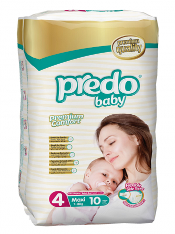 Подгузники Predo Baby Стандартная пачка (10 шт.) № 4 (7-18 кг) макси