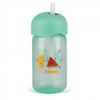 Бутылка Suavinex BOOO от 18мес, с трубочкой — зеленый