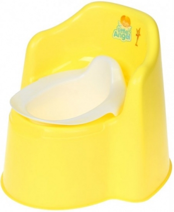 Горшок детский Little Angel "Littie king" — желтый пастельный