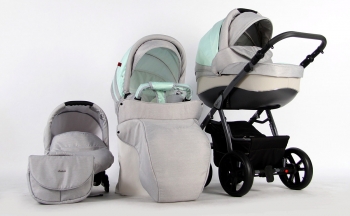 Коляска 3 в 1 Farfello Estella — ST1802 серо-мятный