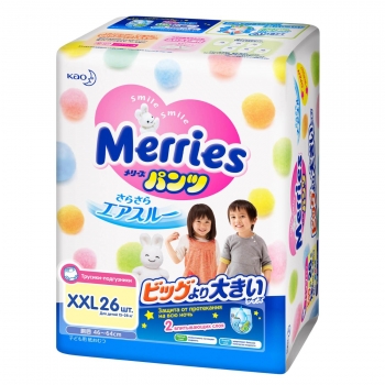 Подгузники Merries Walker трусики (15-28кг) — 26шт