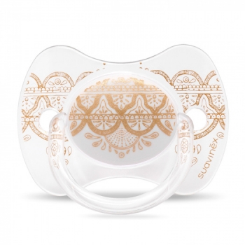 Пустышка Suavinex "Haute Couture NEW" от 4-18мес с силиконовой физиологической соской — белый