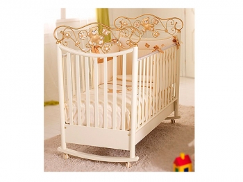 Детская кроватка Baby Expert Perla — крем/золото